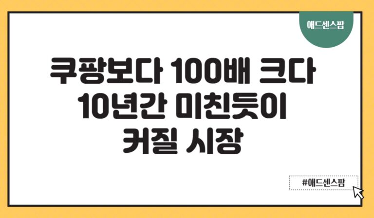 10년간 미친 듯이 돈 벌 수 있는 시장, 쿠팡보다 100배는 큰 새로운 시장